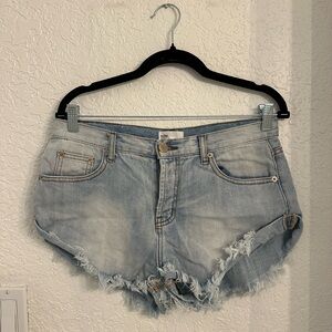 By The Way Light Blue Denim Women Shorts
